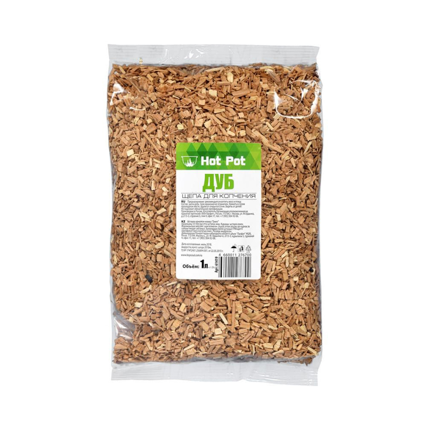 Hot Pot Щепа для копчения "Дуб", 1л /25