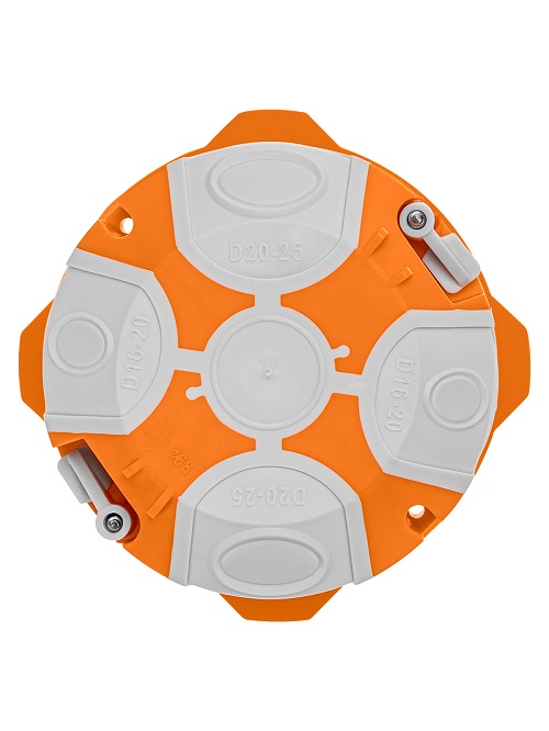Коробка установочная  СП D68х50мм 2-х комп саморезы пл.лапки оранж TDM SQ1403-2002 инд.шк *10/200