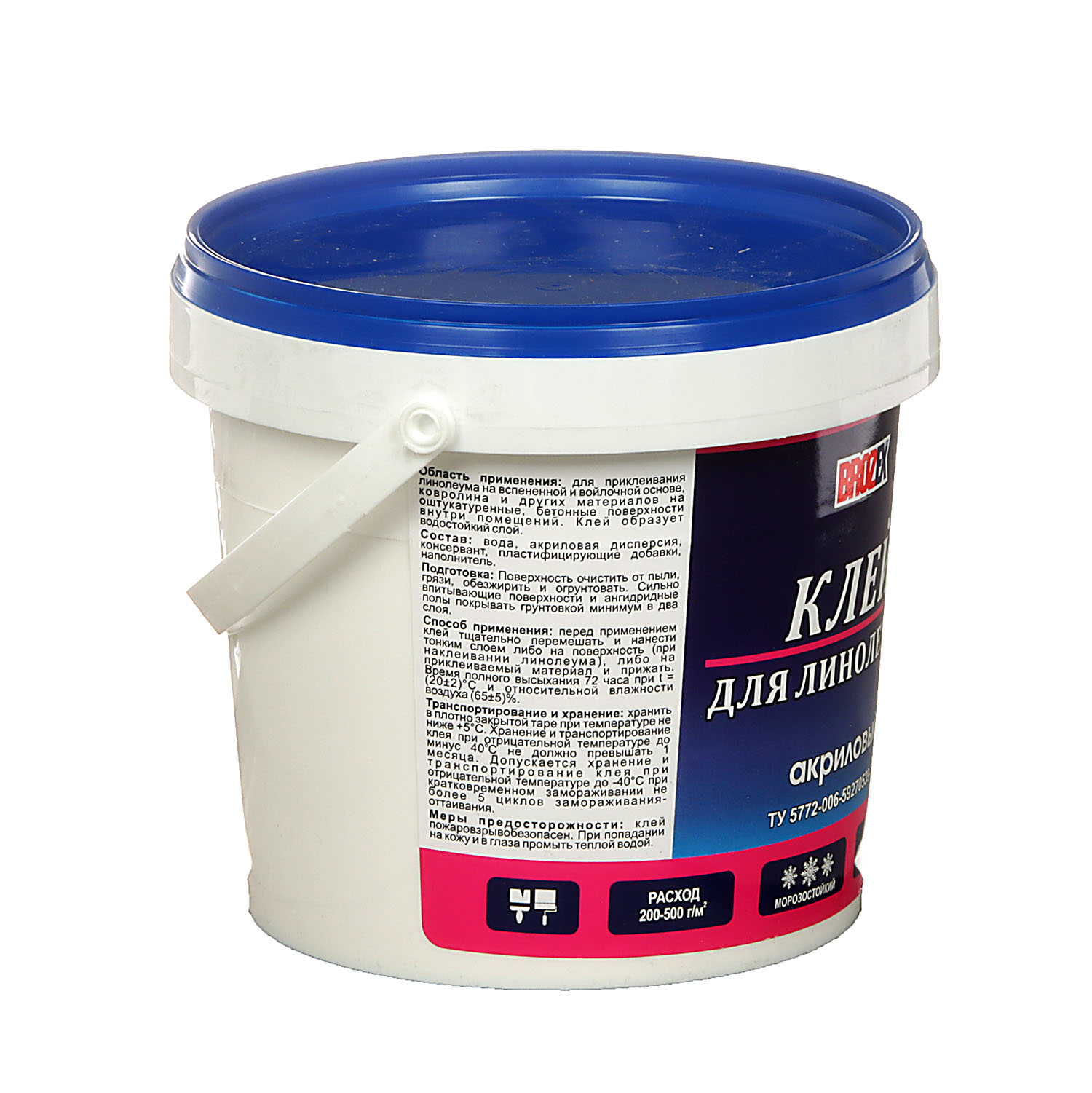 Клей акриловый BROZEX для линолеума, 1.3 кг Клей акриловый BROZEX для линолеума, 1.3 кг