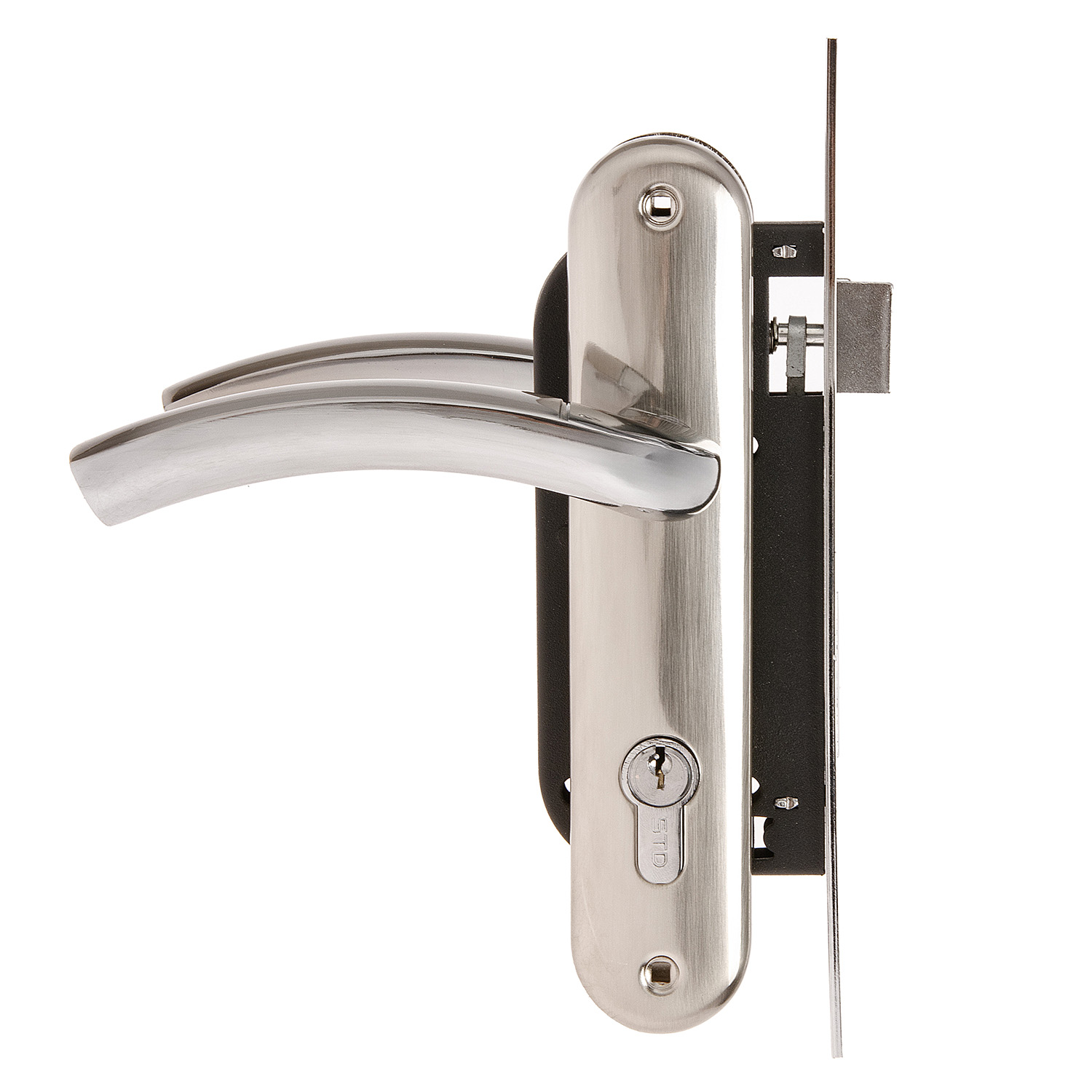 Замок врезной 70мм никель матовый N23 Нора-М *1/20