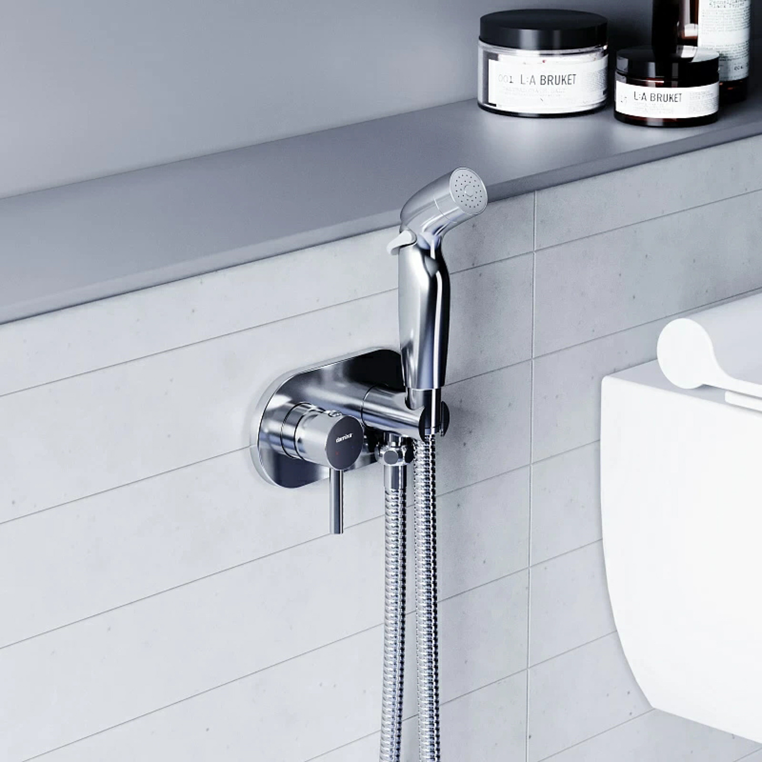 Смеситель д/душа Option + ручной душ, монтируемый в стену 212000000 AM.PM *1