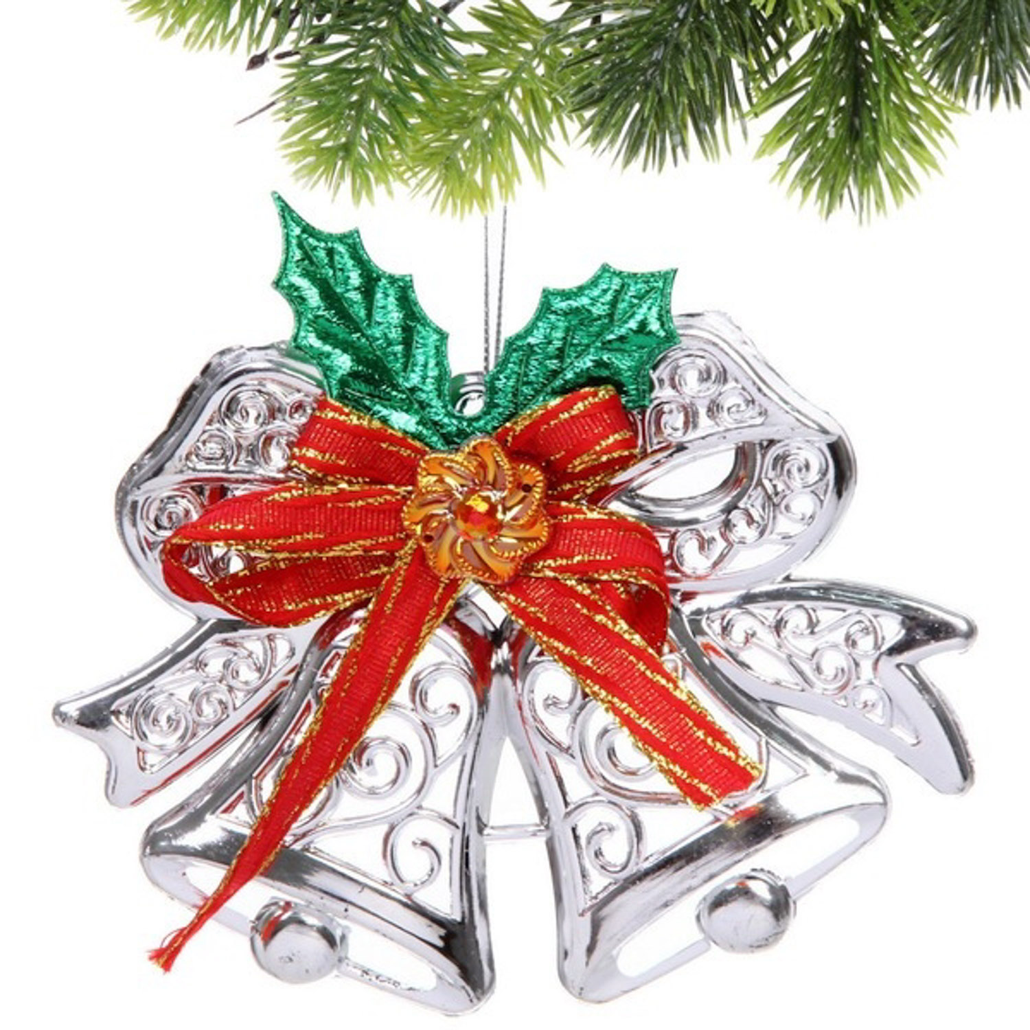 Подвеска "Зимние колокольчики" 13 см, серберо