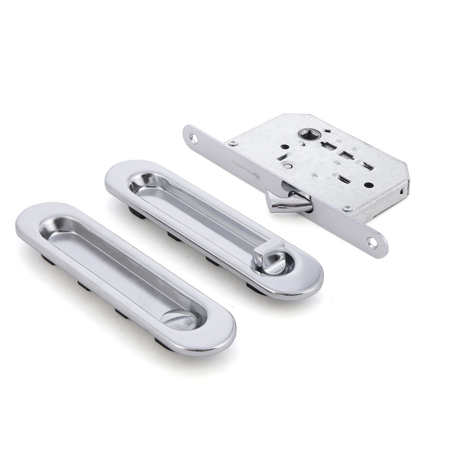 Ручка с замком для раздв. дверей  01BK СР (овальная ручка) 1/5/50