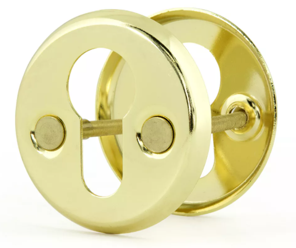 яяяНакладка д/финских дверей ЗОЛОТО под цилиндр E 002 РВ (ЕТ) Фабрика Замков *1/25