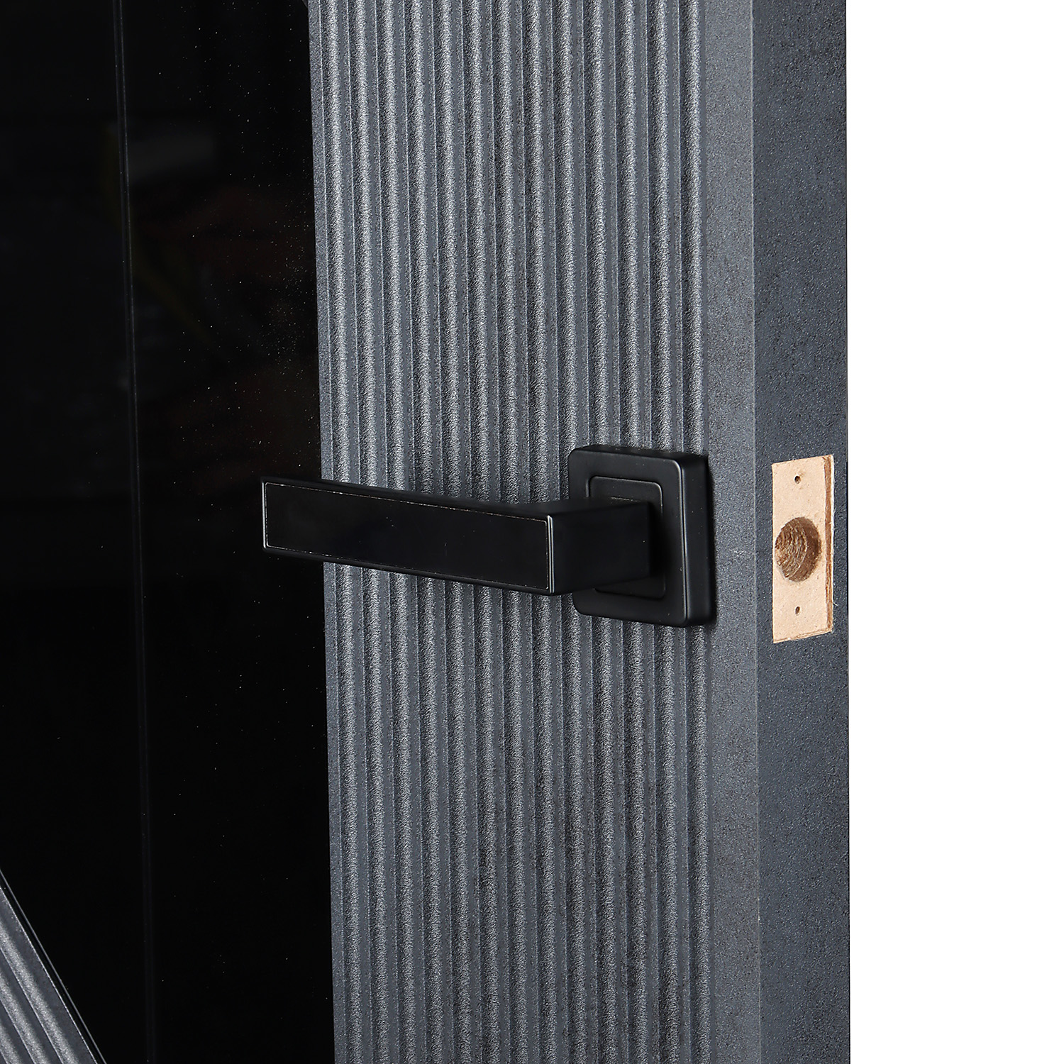 Дверное полотно остекленное ПВХ Нью-Йорк бетон графит 600 мм Аркада