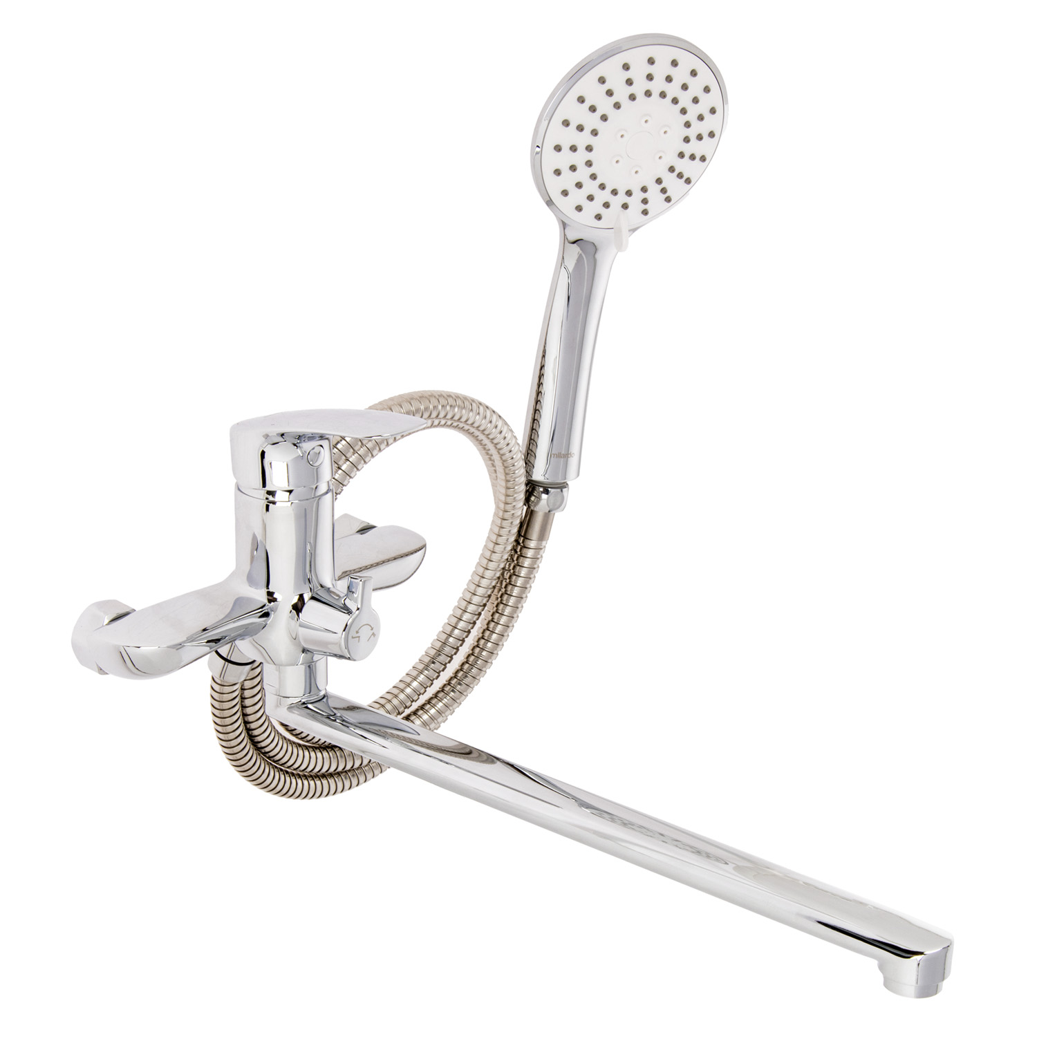 Смеситель для ванны Milardo Rora RORSB00M10, длинный излив, однорычажный, с лейкой