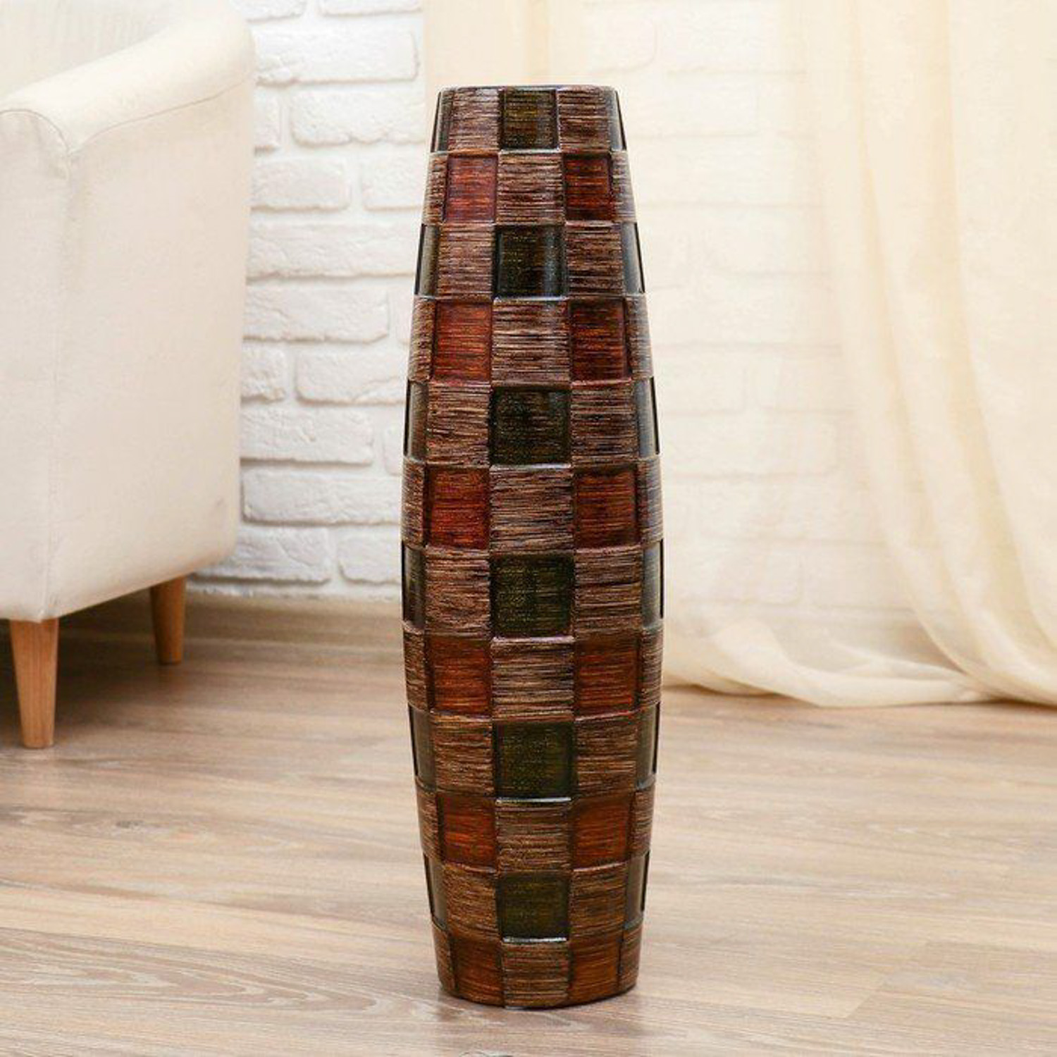 Ваза керамика напольная "Индиго" бочонок, 17х60 см 4444956 Ваза керамика напольная "Индиго" бочонок, 17х60 см 4444956