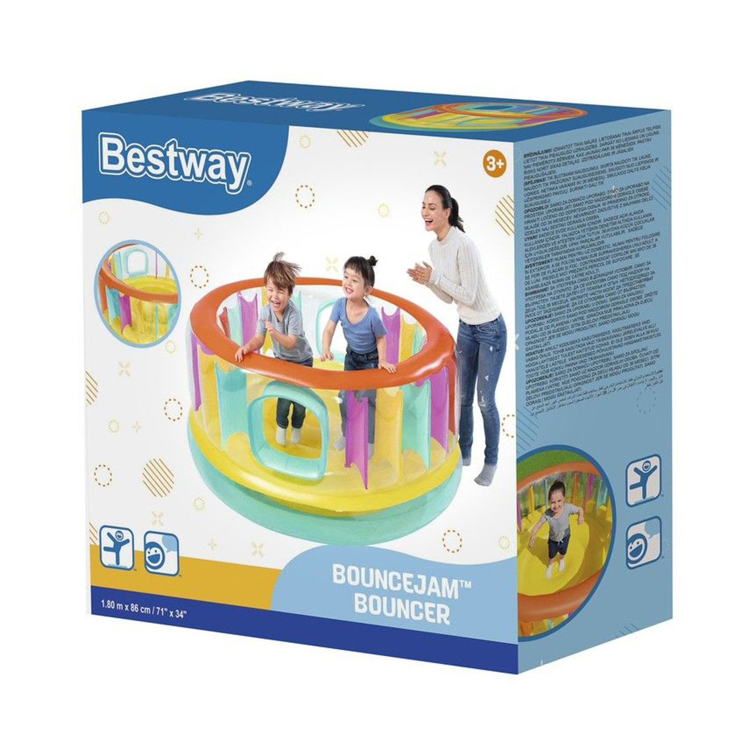 Батут надувной детский BESTWAY Bounce Jam, 180х86 см, до 85 кг Батут надувной детский BESTWAY Bounce Jam, 180х86 см, до 85 кг