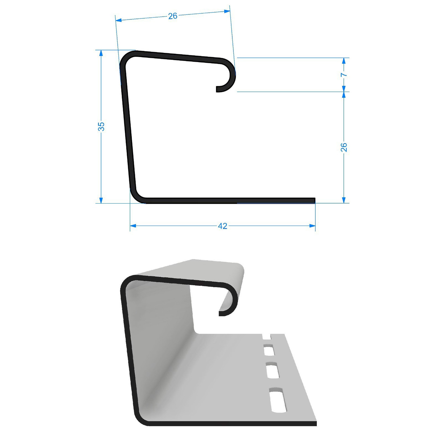 Профиль J26 слоновая кость (3м) Дёке