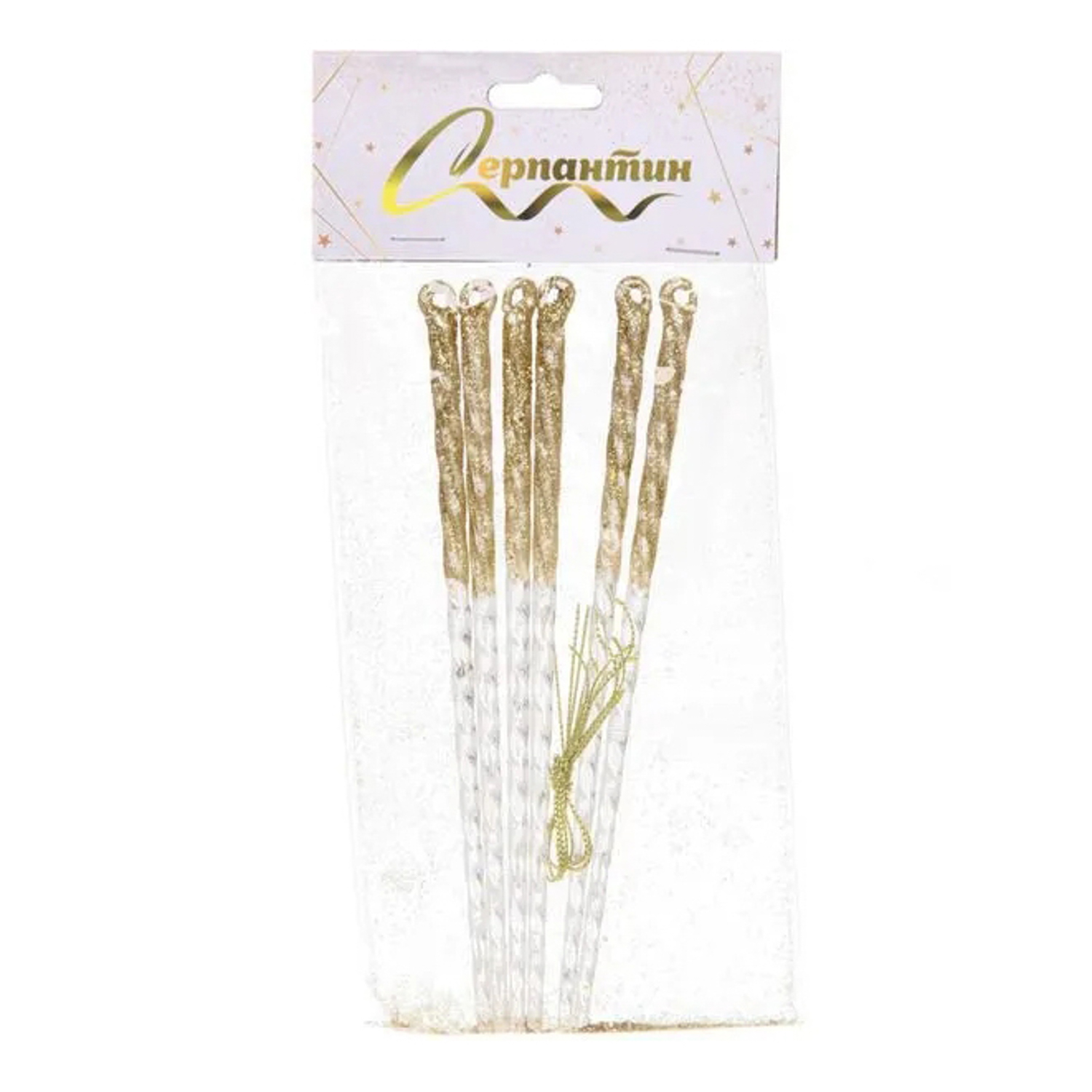 Подвеска "Снежный хрусталь" 18 см (набор 6 шт), Золото