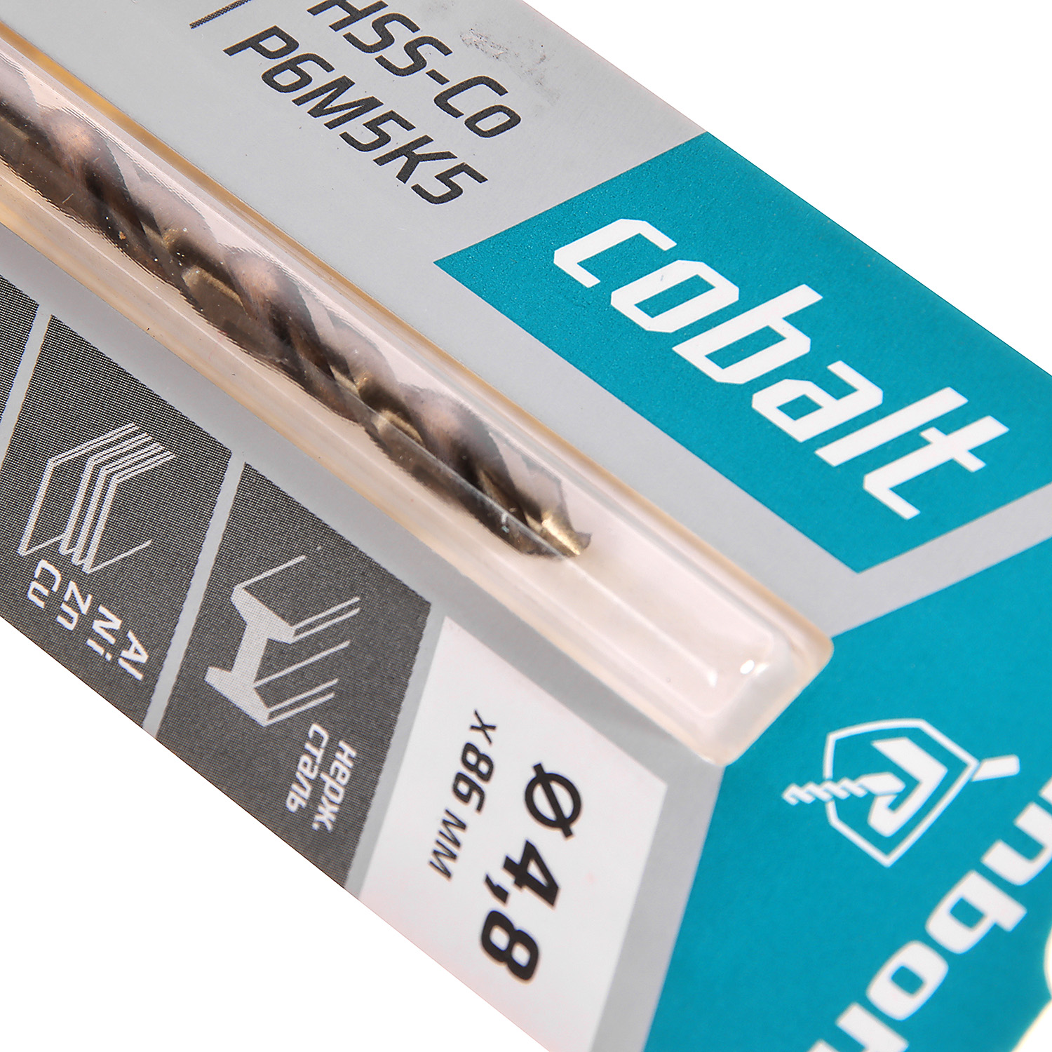 Сверло по металлу 4,80*86/52мм HSS-Co P6M5К5 (1шт) блистер арт.668048 COBALT RENNBOHR *10/40/640 Сверло по металлу 4,80*86/52мм HSS-Co P6M5К5 (1шт) блистер арт.668048 COBALT RENNBOHR *10/40/640