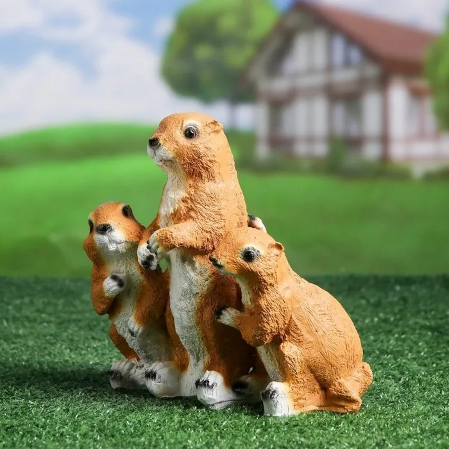 Садовая фигура "Суслики с табличкой" 22см   4074866 Садовая фигура "Суслики с табличкой" 22см   4074866