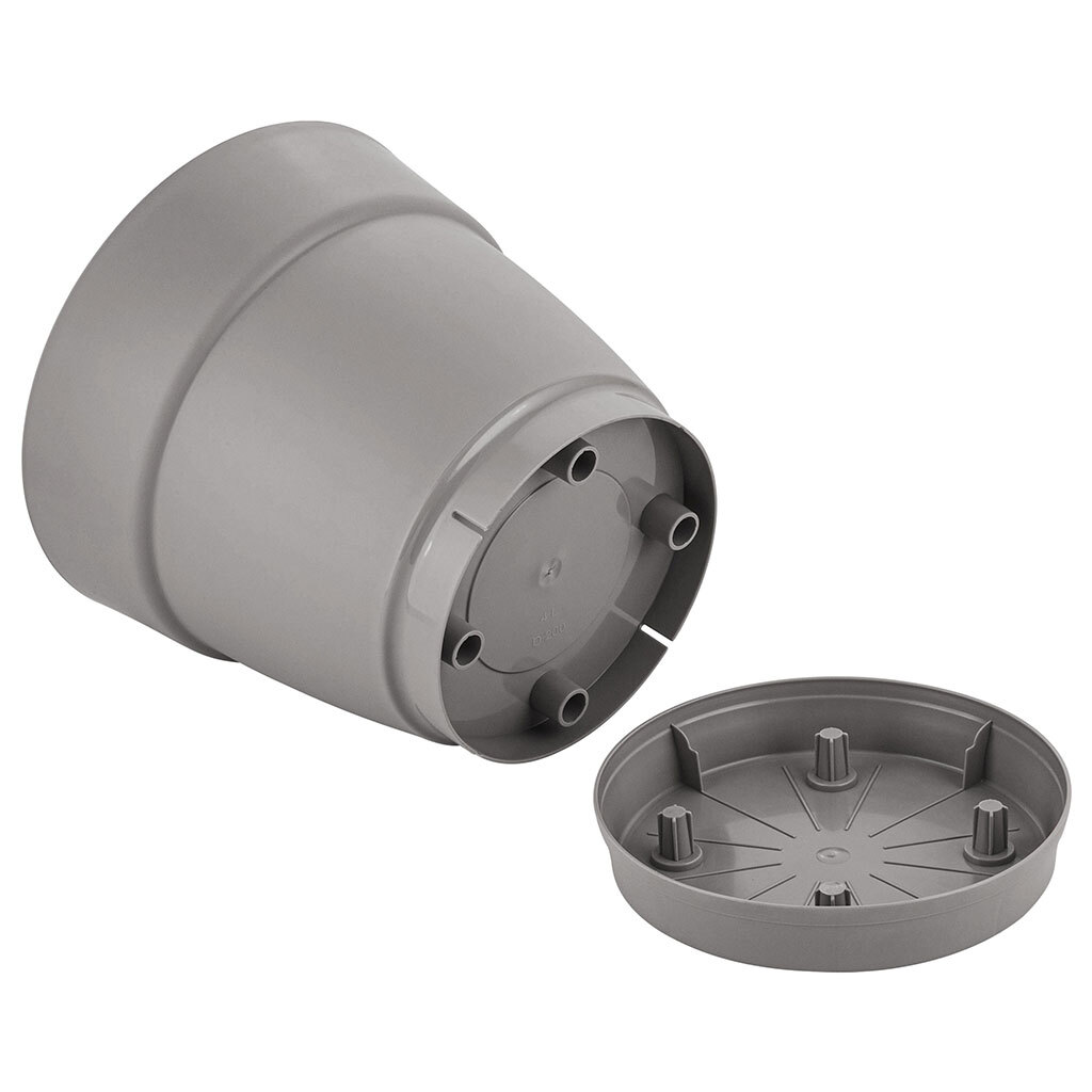 Кашпо пластм. "Villa de Fiori" 48л d верха 460мм h430мм с поддоном Колёса Утрен. туман IG660610025*1