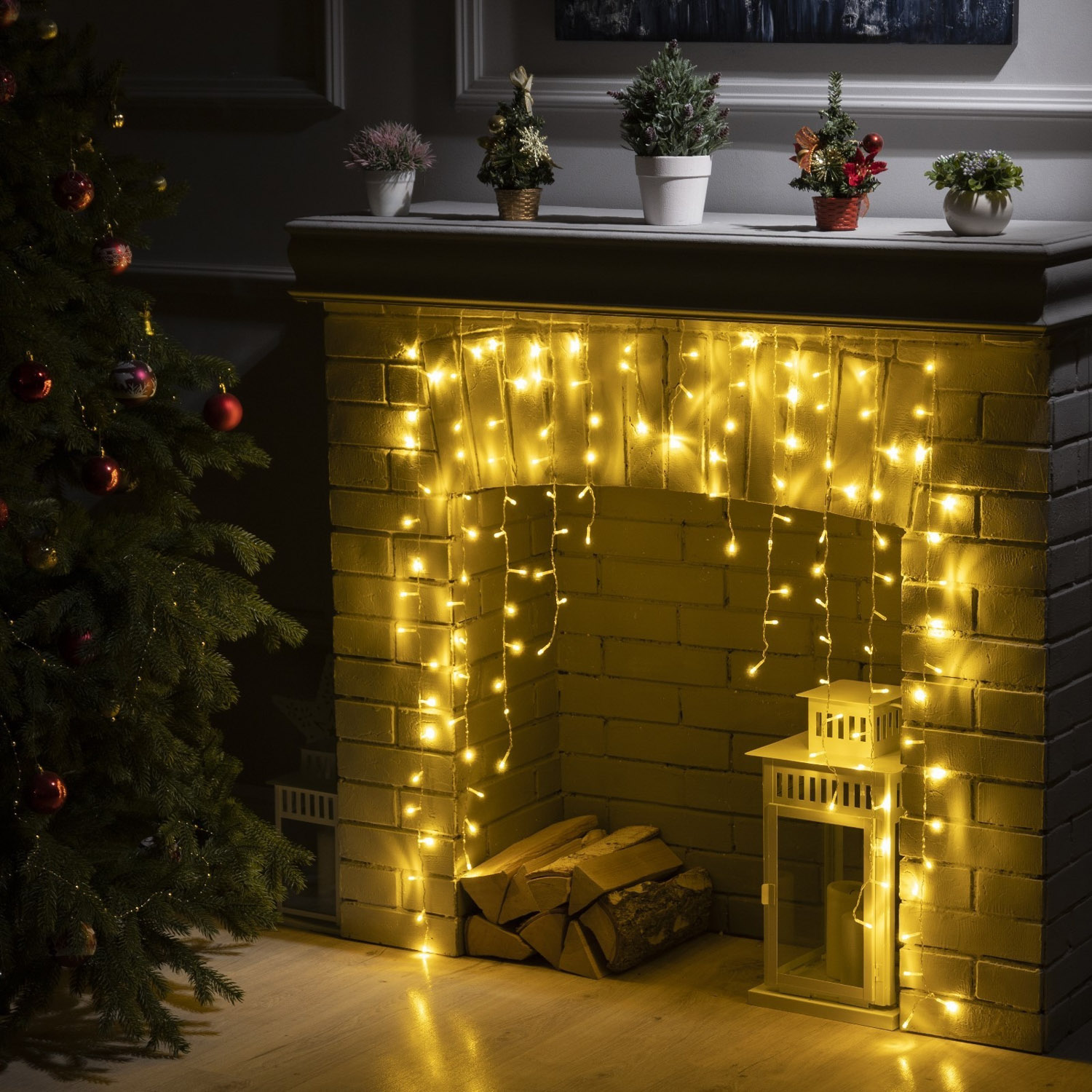 Гирлянда Бахрома, арка, 1х1 м, 126 ламп, 220 В, 8 режимов, теплый белый