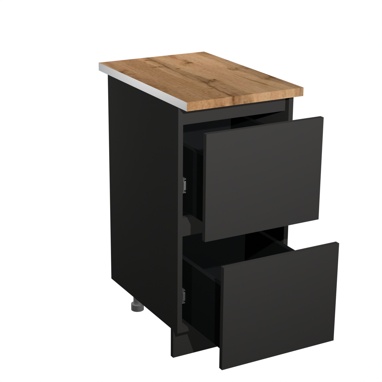 Шкаф напольный 400х850х600 мм BROZEX-WOOD Next, с двумя ящиками, графит