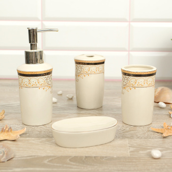 Набор дванной  4 предм. (дозатор, мыльница, 2 стакана) 870331*1