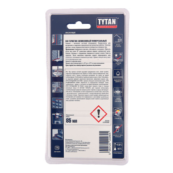 Герметик универсальный 85 мл TYTAN, силиконовый, прозрачный