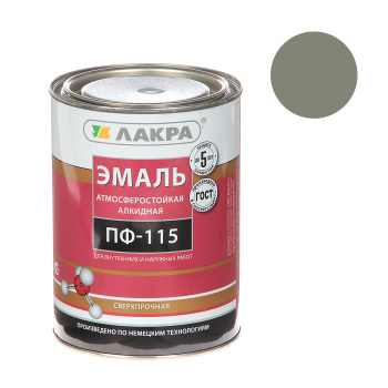 Эмаль ПФ-115 серая 1 кг Лакра *1/10/590