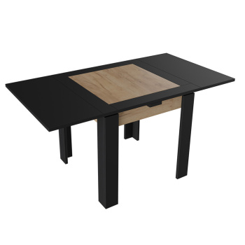 Стол обеденный прямоугольный раздв.Хьюстон Тип3 790(+690)*790*760мм Черный, Дуб Крафт золотой*1