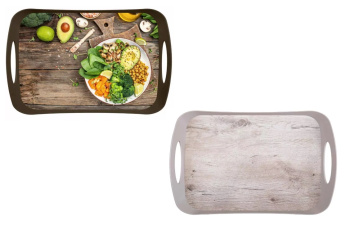 Поднос пластм. 412х270х50мм с Декором арт.431282814(431282834) ("Бытпласт") *1/14