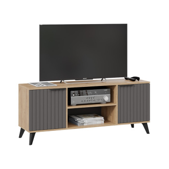 Тумба под ТВ Исп.2 1335*374*452 (Дуб крафт золотой/Графит матовый) Хилтон*1