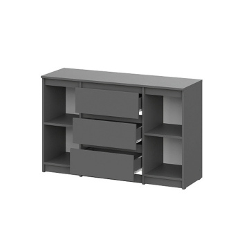 Комод 1201*754*390мм 3 ящика,2 дверки ГРАФИТ серия 2 Денвер СВ-мебель *1