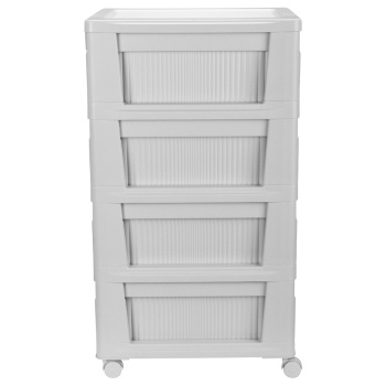 Комод пластм. "Velvet" 4 ящика выс.690мм, шир.300мм, гл.385мм Светло-серый 435218838 ("Бытпласт") *1