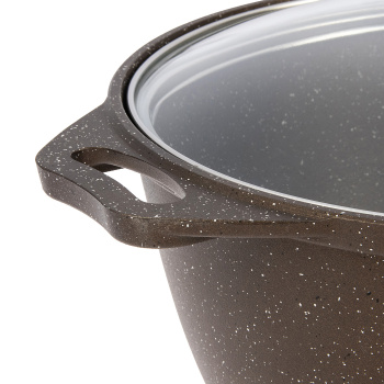 Кастрюля алюм. литая а/приг. Kukmara "Marble Induction" Мрам.коф. 3,0л Ст.кр. кмки32а *1/3