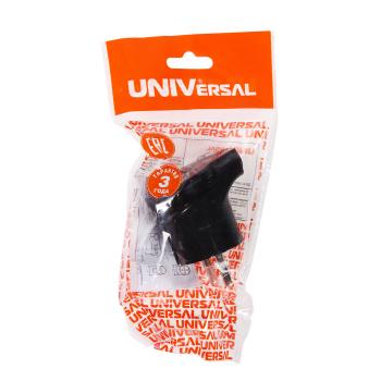 Вилка штепсельная черная угловая з/к В16-0105 *10/30/300