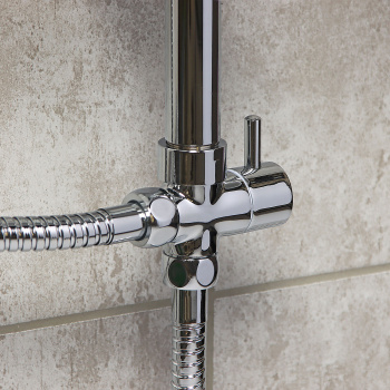 Стойка для душа GROSS AQUA Moderna GA9015, 2 лейки, шланг, полка