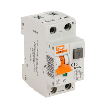 Автоматический выключатель дифференциального тока TDM ELECTRIC, 2 полюса, 16 А, 30 мА