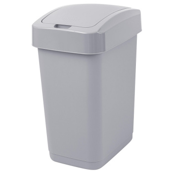 Контейнер д/мусора пластм. с откидной+"плавающей" крышкой 25л "Step" СерыйSC480711025 "Spin Clea"1/4