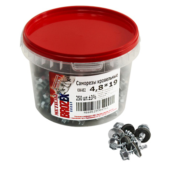 Саморезы кровельные BROZEX ВЕДРО 4,8*19  (250шт) *6
