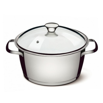 Кастрюля нерж. "TRAMONTINA" "Allegra" 4,37л Стекл.кр., с термораспр.дном 62655/204-TR (Бразилия)*1/4