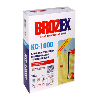 Клей для теплоизоляции 25 кг BROZEX КС-1000, цементный Клей для теплоизоляции 25 кг BROZEX КС-1000, цементный