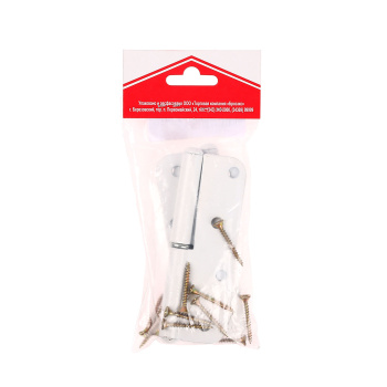 Петля полимер.ПН-110 белая правая (комплект 2 шт+саморезы) ДомоСтрой *1/150