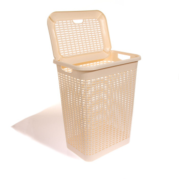 Корзина для белья пластм. 50л 420×310×560мм Бежевый арт.431293407 ("Бытпласт") *1/6