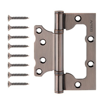 Петля без врезки 100*75*2,5мм МЕДЬ АС (комплект 2шт.) АПЕКС *1/5/50