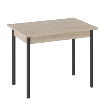 Стол обеденный прямоугольный нераздв.Родос Тип 1 950х640х750мм дуб сонома+опора d40 черный муар *1