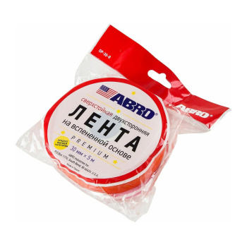 Лента клейкая двусторонняя на вспененной основе Термост. Белая 30мм х5м OE-30-R "ABRO" *1/275