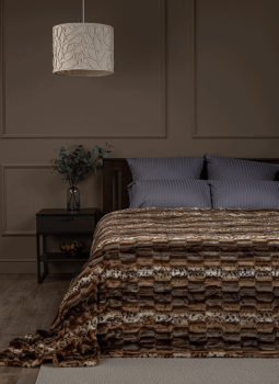 Плед 220*240см искусственный мех Норка тёмная коричневый TF F070BR 2224 Buenas Noches *1