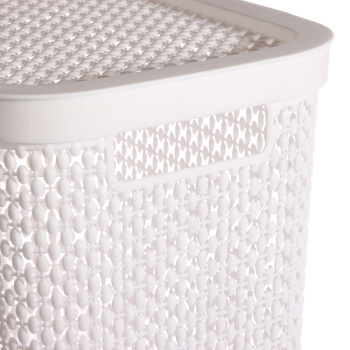 Корзина для белья пластм. 35л "Пирула" 480х260 х380мм Белая М2614 ("М-Пластика") *1/5