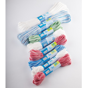 Шнур полипропиленовый d 5мм дл.20м Белый вязаный б.серд. арт.30285 ("Сибшнур") *1/80