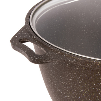 Кастрюля алюм. литая а/приг. Kukmara "Marble Induction" Мрам.коф. 4,0л Ст.кр. кмки42а *1/3