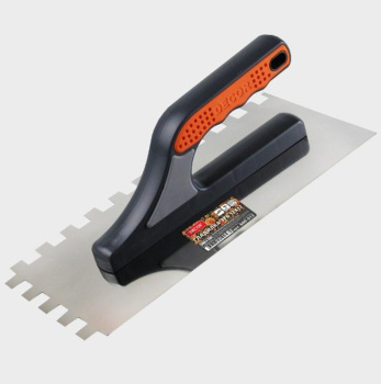 Кельма штукатура стальная DECOR, 280х130 мм, зуб 6х6 мм