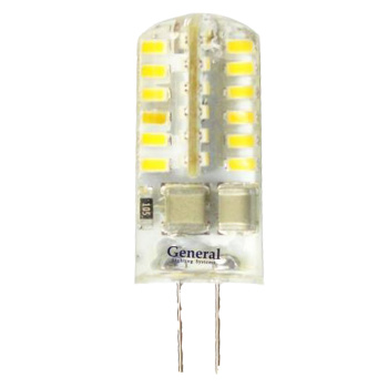 Лампа светодиодная General, G4, капсула, 220 В, 3 Вт, 95 Лм, 4000 К, нейтральный белый