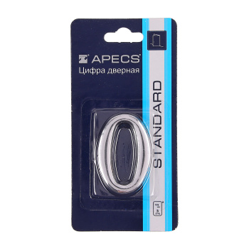 Номер квартирный самоклеющ. хром метал. №0 СР DN-01-0-Z-CR АПЕКС *10/100/500