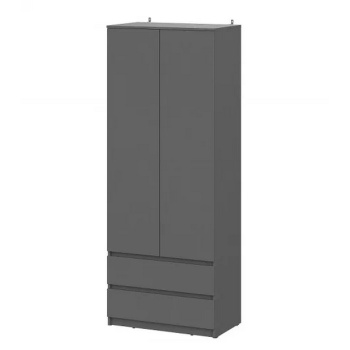 Шкаф двухстворчатый с ящиком "Денвер" Серия 2 Графит серый*1