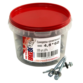 Саморезы кровельные BROZEX ВЕДРО 4,8*60  (100шт) *6