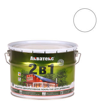Защитно-декоративное покрытие для древесины алкидное белый 9 л АКВАТЕКС *1/55